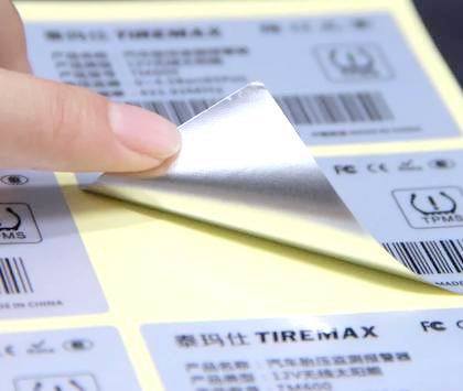 Dobra cena. Silver Sticker Label with Temperature Resistance Up To 80°C, Permanent Or Removable Adhesive for Smooth Surfaces w Internecie